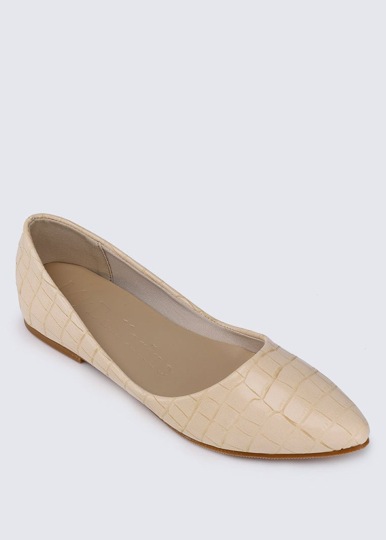 Cece Croc Comfy Ballerina In Beige - myballerine