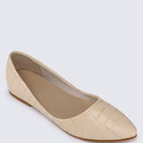 Cece Croc Comfy Ballerina In Beige - myballerine