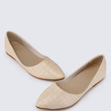 Cece Croc Comfy Ballerina In Beige - myballerine