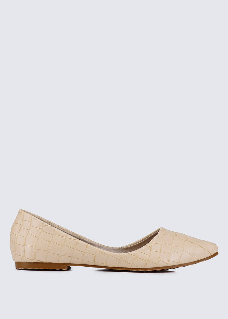 Cece Croc Comfy Ballerina In Beige - myballerine