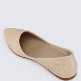 Cece Croc Comfy Ballerina In Beige - myballerine