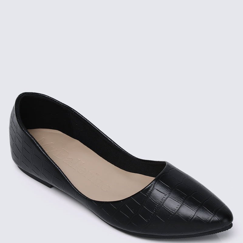 Cece Croc Comfy Ballerina In Black - myballerine