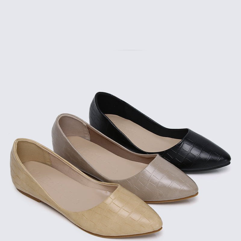 Cece Croc Comfy Ballerina In Black - myballerine