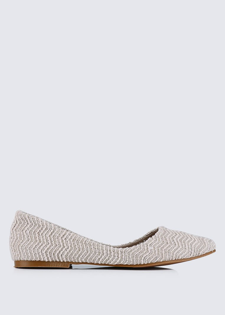 Cece Tweed Comfy Ballerina In BeigeShoes - myballerine