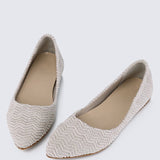 Cece Tweed Comfy Ballerina In BeigeShoes - myballerine