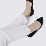 Cece Tweed Comfy Ballerina In BlackShoes - myballerine