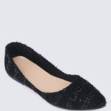 Cece Tweed Comfy Ballerina In BlackShoes - myballerine