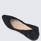 Cece Tweed Comfy Ballerina In BlackShoes - myballerine