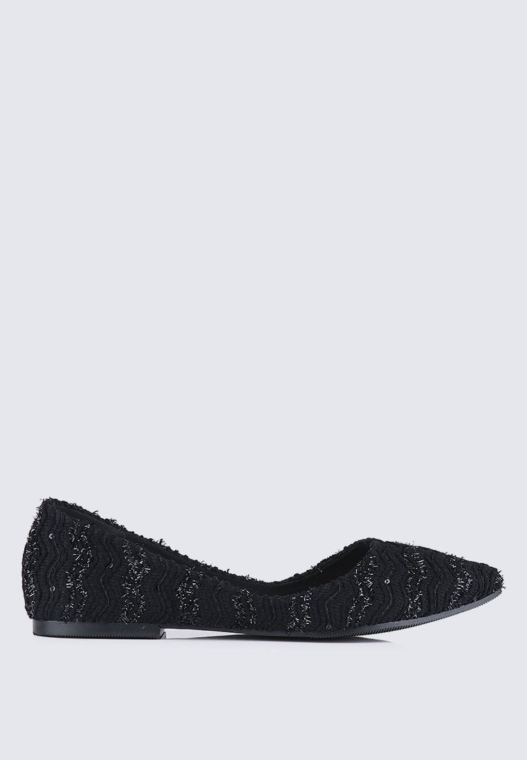 Cece Tweed Comfy Ballerina In BlackShoes - myballerine