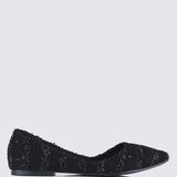 Cece Tweed Comfy Ballerina In BlackShoes - myballerine