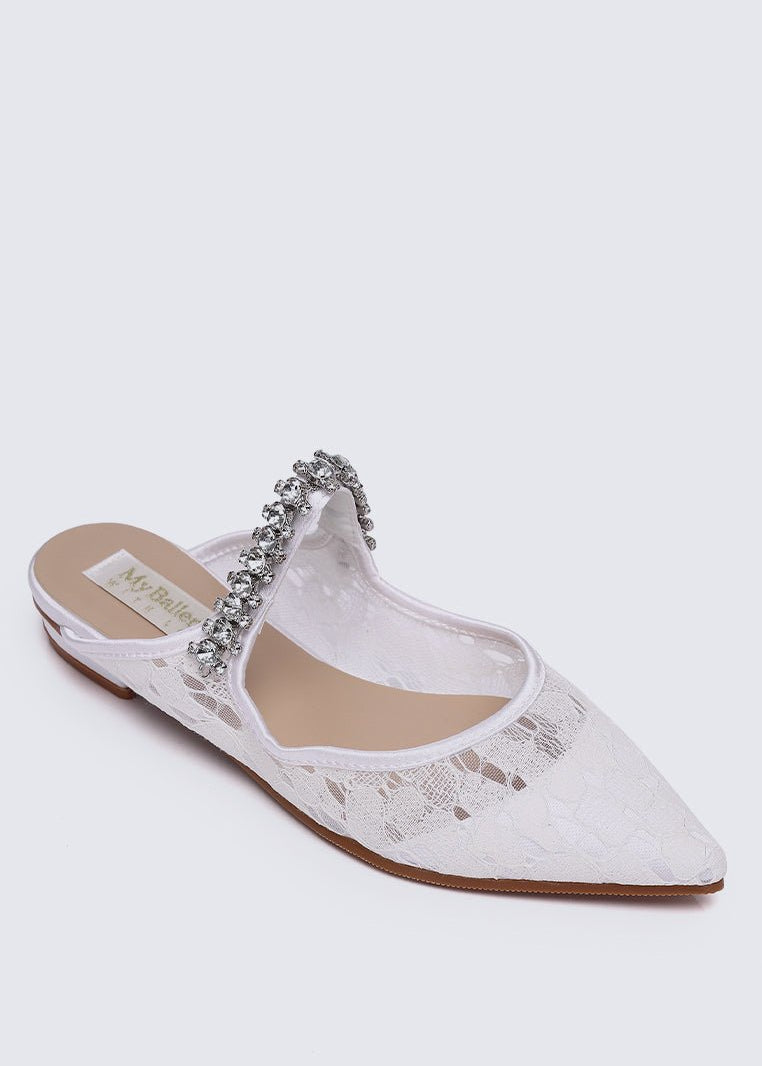 Celinne Comfy Heels In White - myballerine