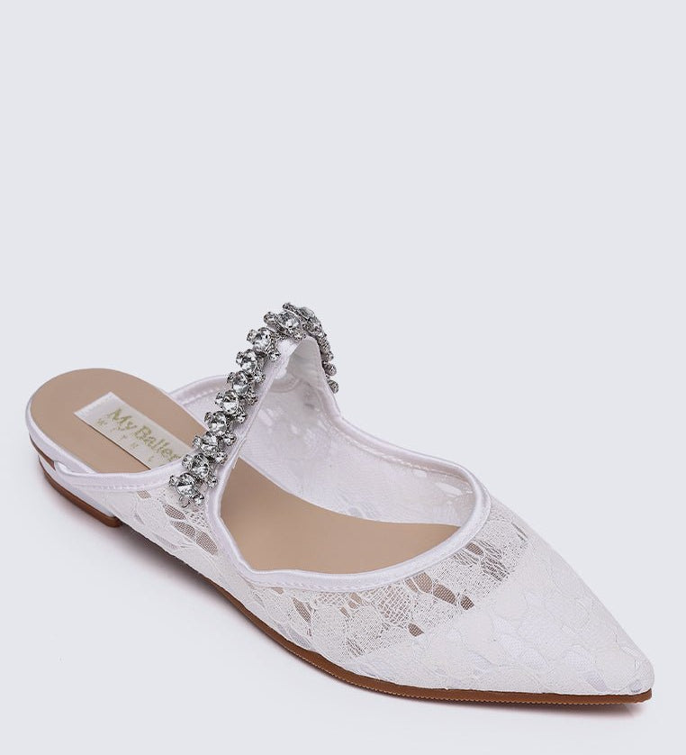 Celinne Comfy Heels In White - myballerine