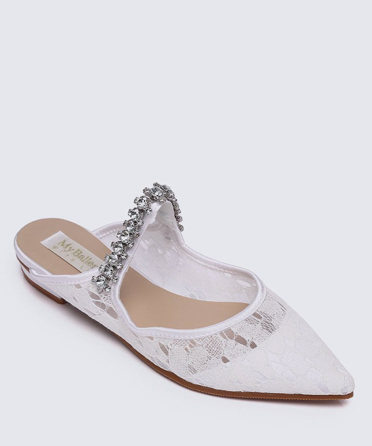 Celinne Comfy Heels In White - myballerine