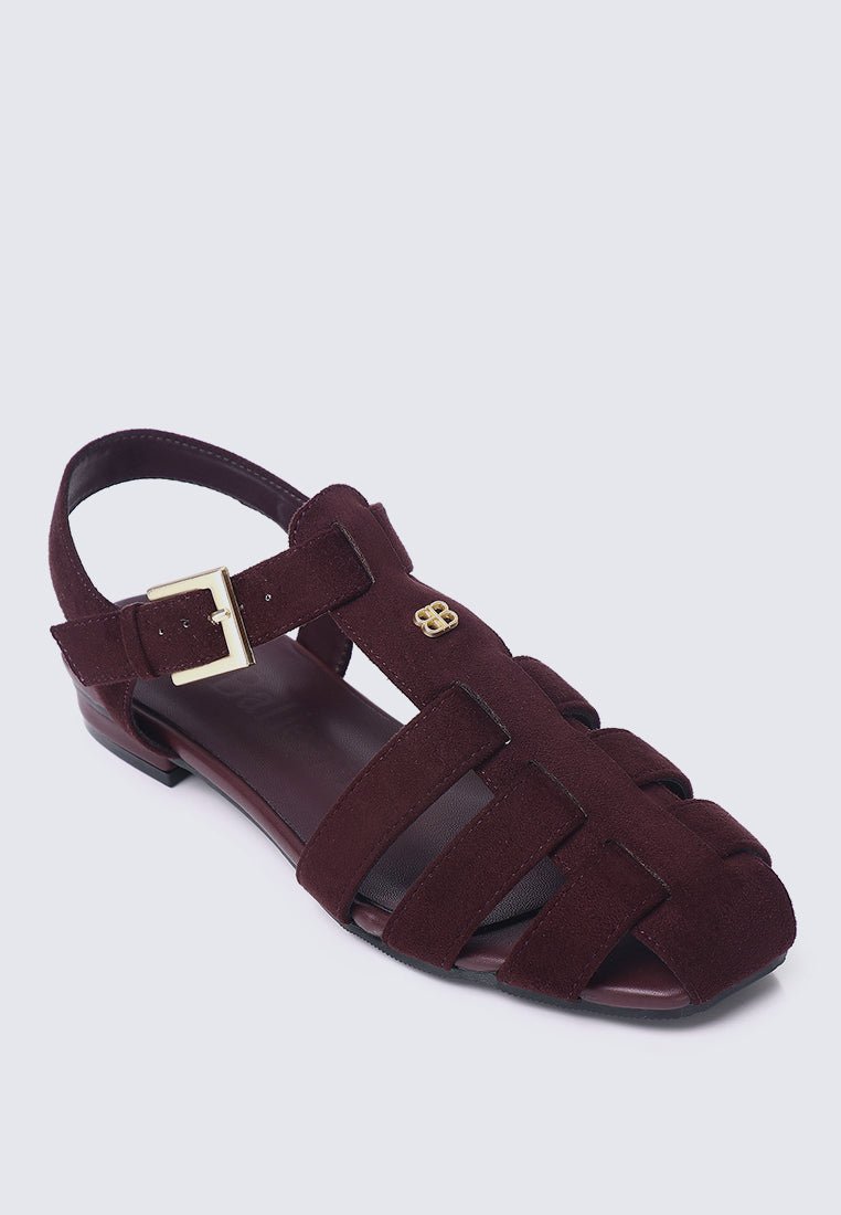 Choco Mousse Comfy Sandals In BurgundySandals - myballerine
