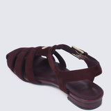 Choco Mousse Comfy Sandals In BurgundySandals - myballerine