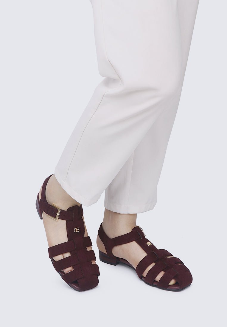 Choco Mousse Comfy Sandals In BurgundySandals - myballerine