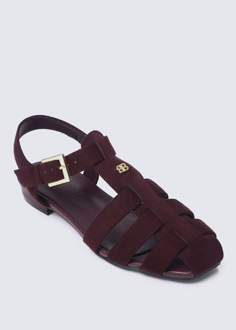 Choco Mousse Comfy Sandals In BurgundySandals - myballerine