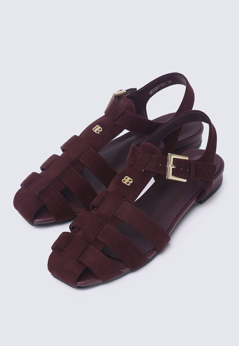 Choco Mousse Comfy Sandals In BurgundySandals - myballerine