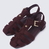 Choco Mousse Comfy Sandals In BurgundySandals - myballerine