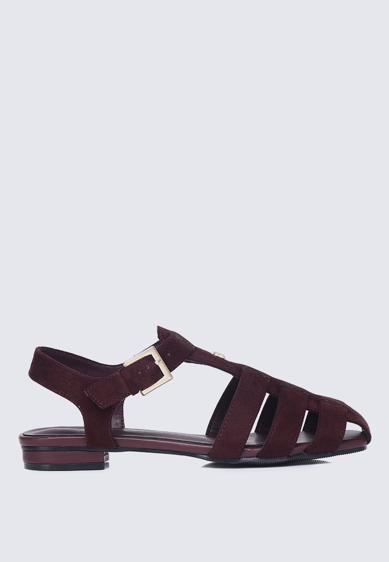 Choco Mousse Comfy Sandals In BurgundySandals - myballerine