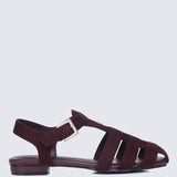 Choco Mousse Comfy Sandals In BurgundySandals - myballerine