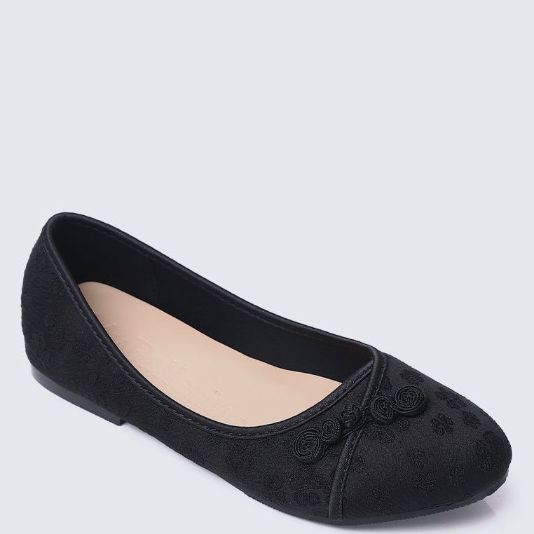 Chuyee Comfy Ballerina In BlackShoes - myballerine