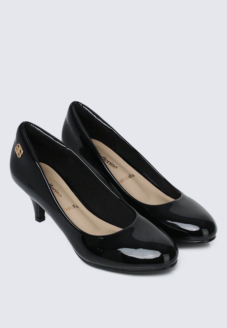 Cindy WideFit Comfy Pumps In BlackShoes - myballerine