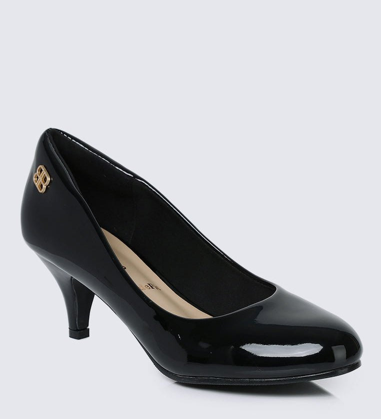 Cindy WideFit Comfy Pumps In BlackShoes - myballerine
