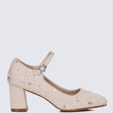 Clarisse Comfy Heels In NudeHeels - myballerine