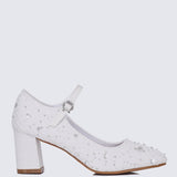 Clarisse Comfy Heels In WhiteHeels - myballerine