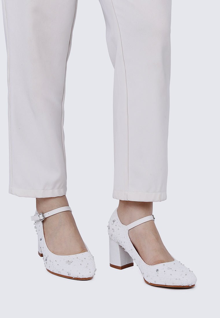 Clarisse Comfy Heels In WhiteHeels - myballerine