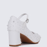 Clarisse Comfy Heels In WhiteHeels - myballerine