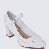 Clarisse Comfy Heels In WhiteHeels - myballerine