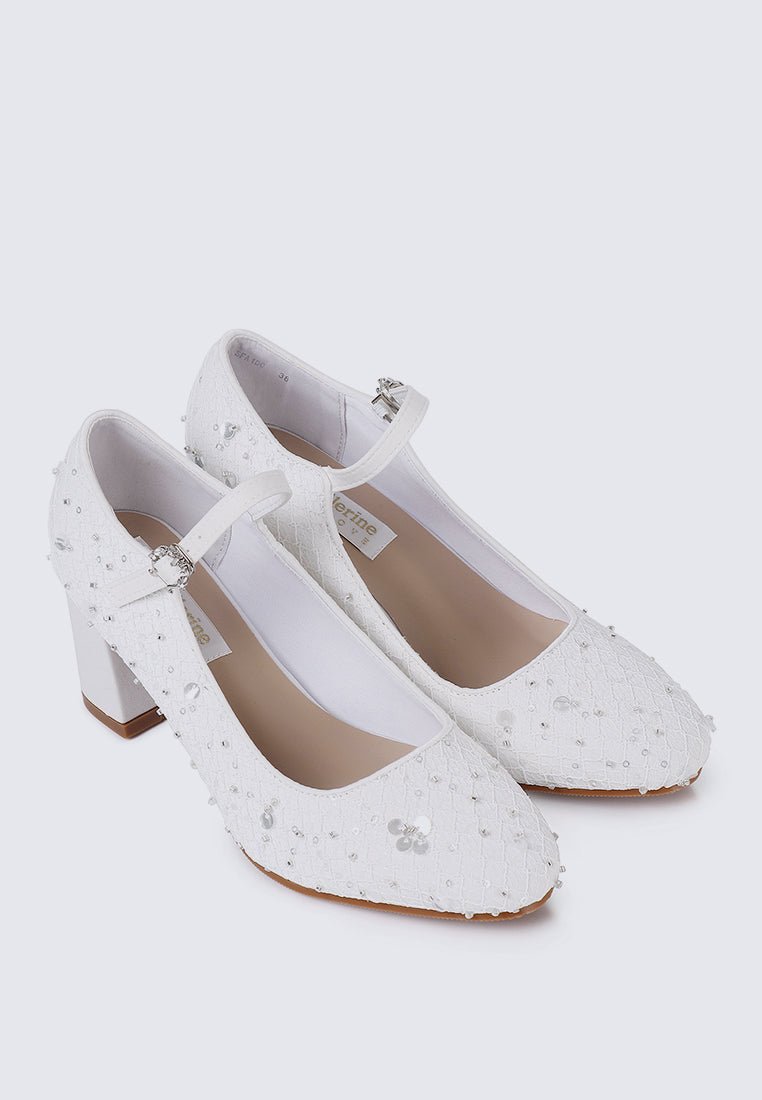 Clarisse Comfy Heels In WhiteHeels - myballerine