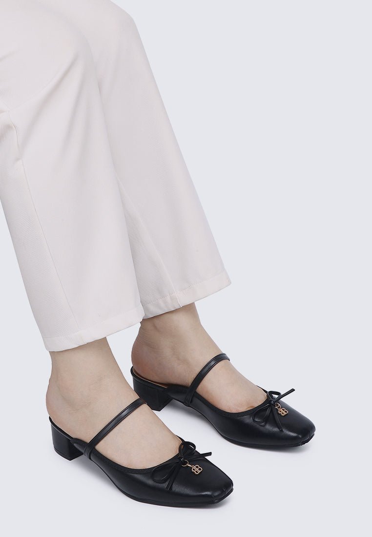 Cocoa Crème Comfy Heels In BlackHeels - myballerine