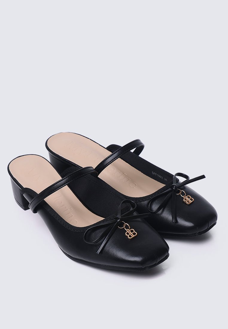 Cocoa Crème Comfy Heels In BlackHeels - myballerine