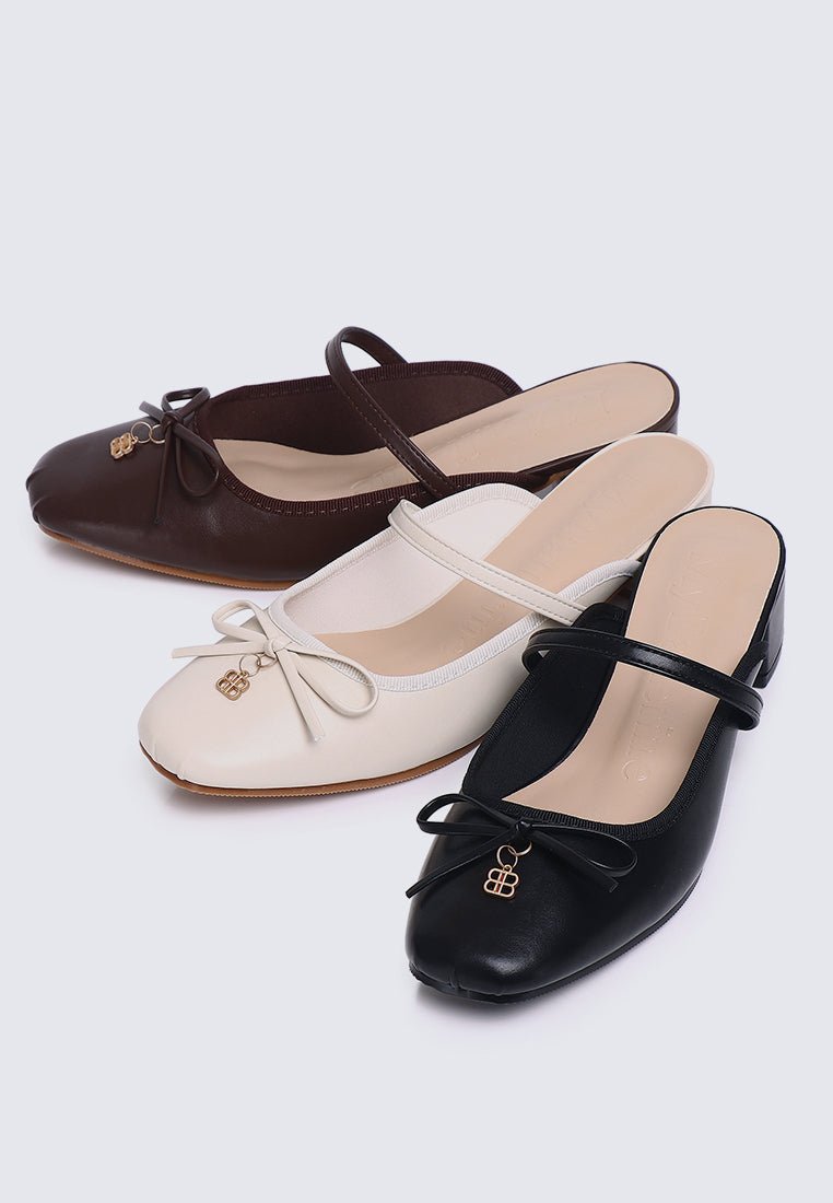 Cocoa Crème Comfy Heels In BlackHeels - myballerine