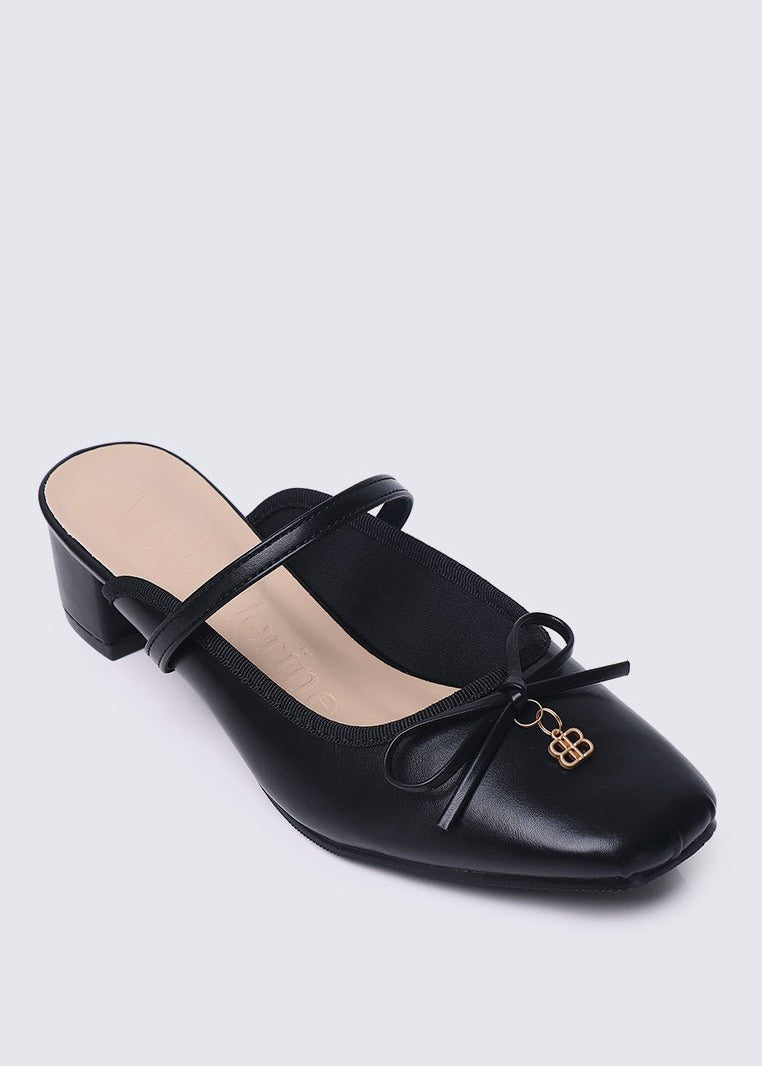 Cocoa Crème Comfy Heels In BlackHeels - myballerine