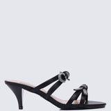 Crystal Comfy Heels In BlackShoes - myballerine