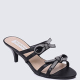 Crystal Comfy Heels In BlackShoes - myballerine