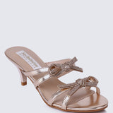 Crystal Comfy Heels In ChampagneHeels - myballerine