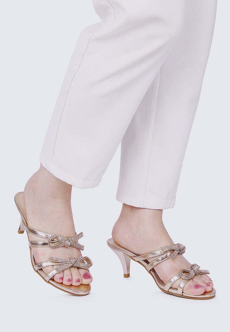 Crystal Comfy Heels In ChampagneHeels - myballerine