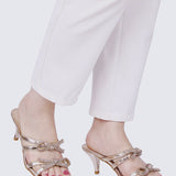 Crystal Comfy Heels In ChampagneShoes - myballerine