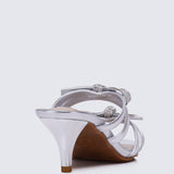 Crystal Comfy Heels In SilverShoes - myballerine