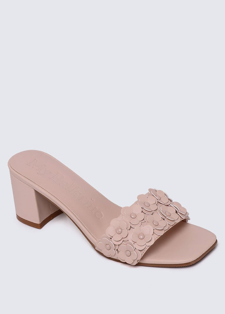Cyrene Comfy Heels In Nude PinkHeels - myballerine