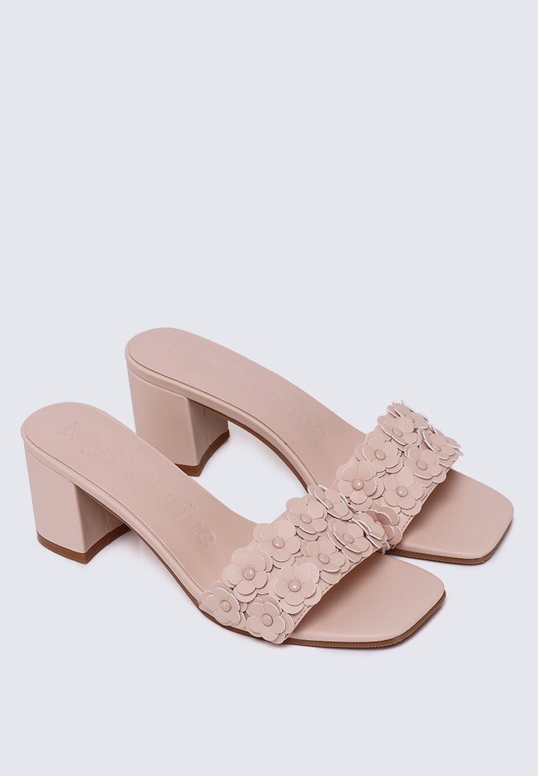 Cyrene Comfy Heels In Nude PinkHeels - myballerine