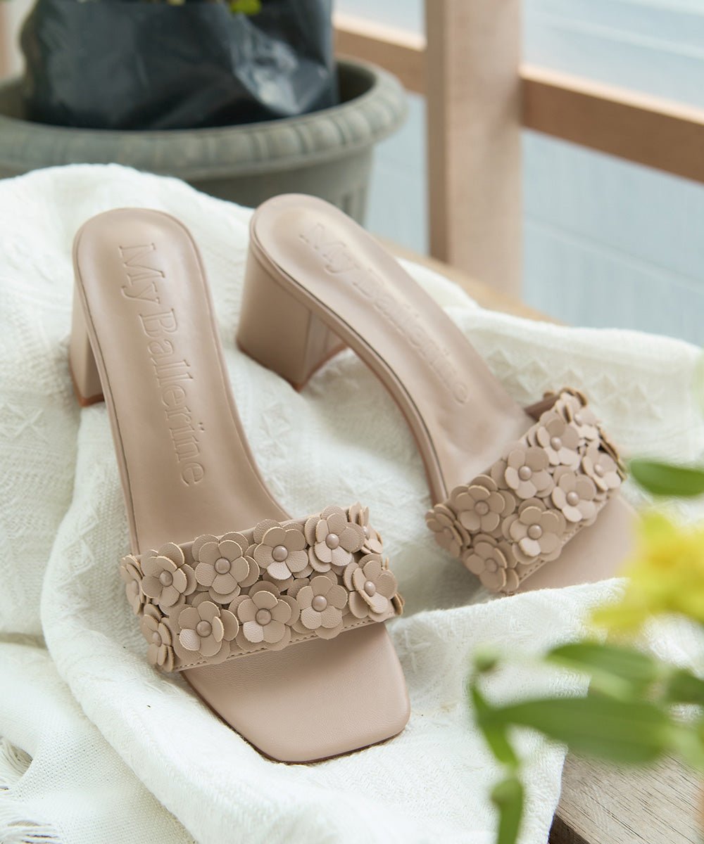 Cyrene Comfy Heels In Nude PinkHeels - myballerine