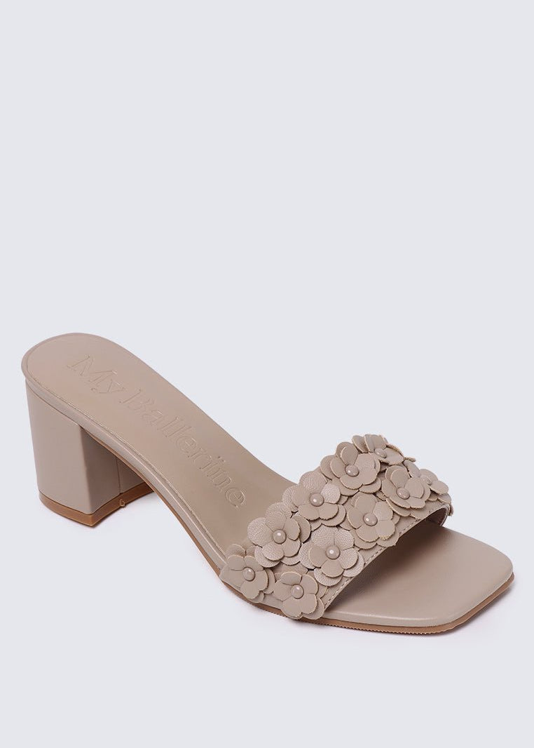 Cyrene Comfy Heels In NudeHeels - myballerine