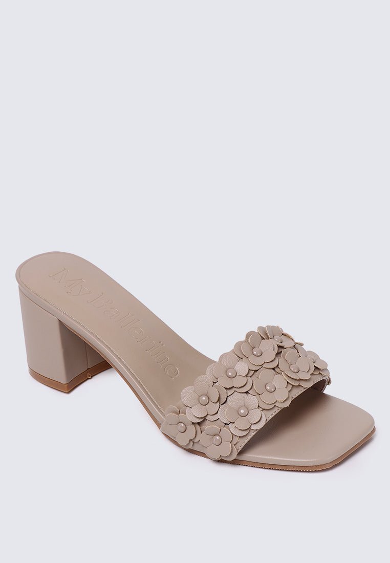 Cyrene Comfy Heels In NudeHeels - myballerine