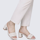Cyrene Comfy Heels In Off WhiteHeels - myballerine